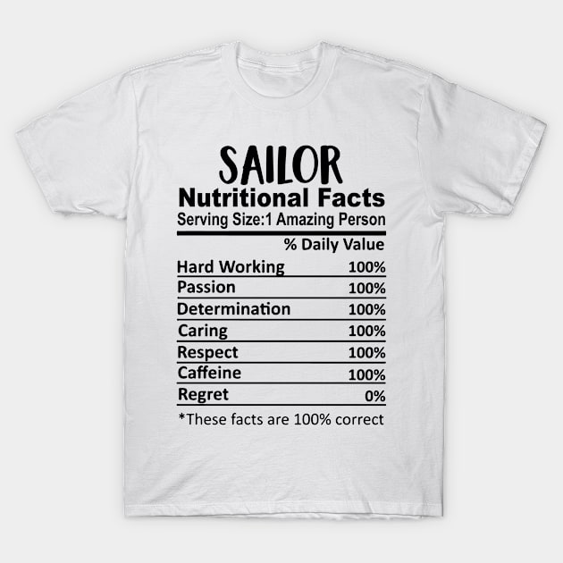 Sailor Nutrition Facts Funny T-Shirt by HeroGifts